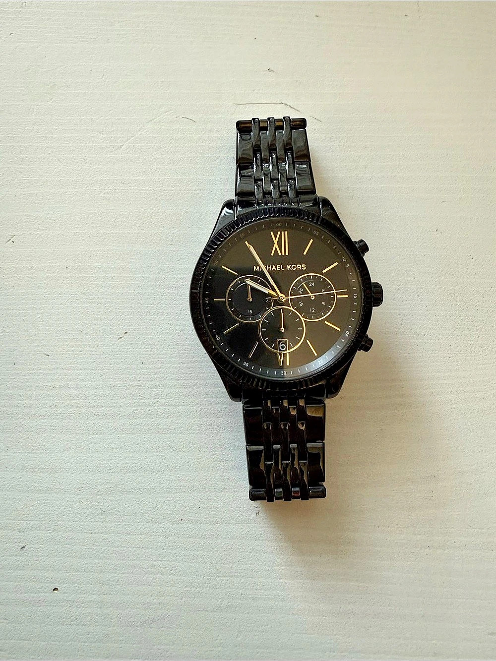Michael Kors Benning Chronograph Black-Tone Stainless Steel Watch
